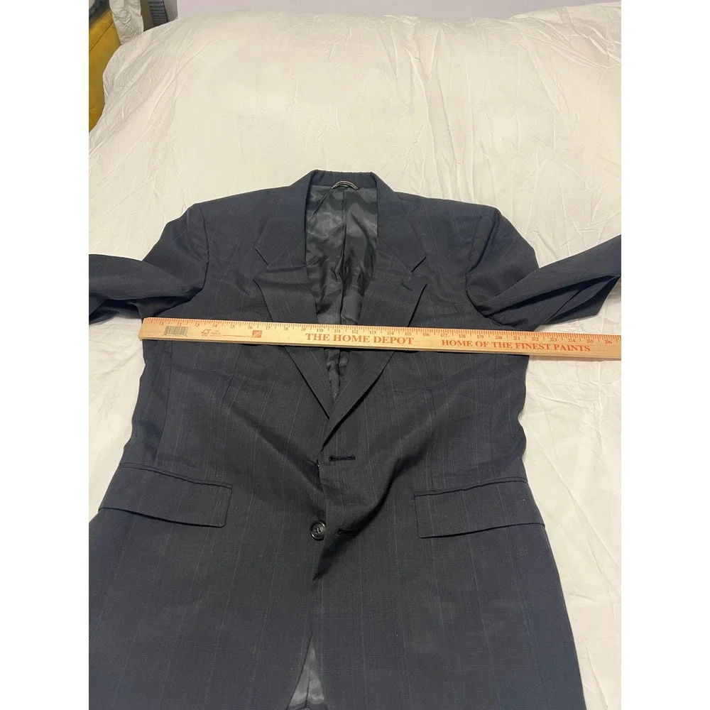 Christian Dior Monsieur Mens Pinstripe Blazer Charcoal Grey Wool Sport Coat 44R